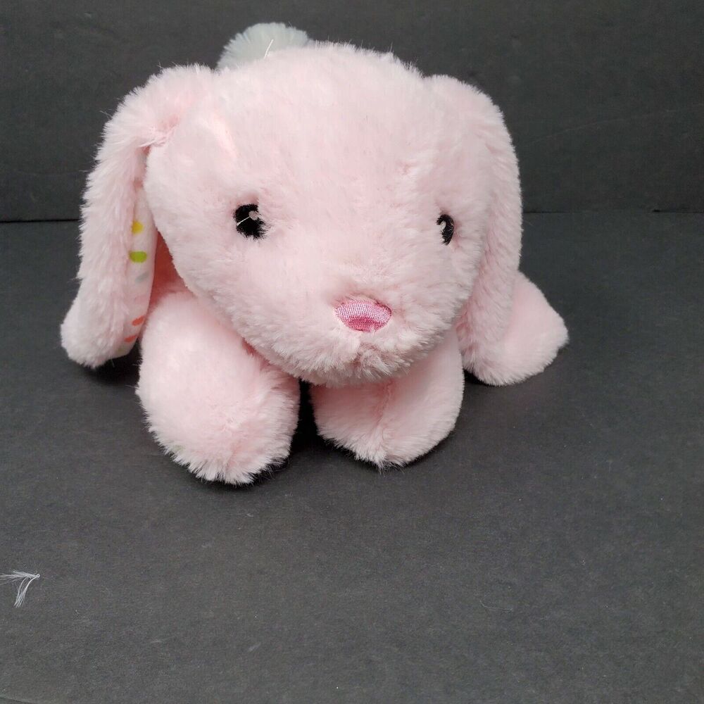 Dan Dee Easter Bunny Rabbit 14" Pink Polka Dots Plush Stuffed Animal Softie Hare